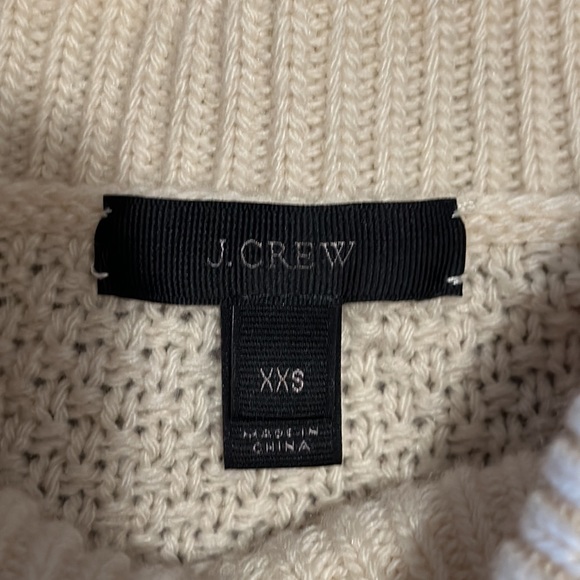 J. Crew Cream Knit Turtleneck with Lace Trim Accents Size XS - Picture 4 of 6